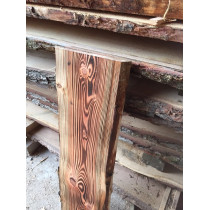 Baumscheibe, Brett, Bohle, rustikal, unbesäumt Lärche, Handwerk, Massivholz 80x40x2,5cm geflammt
